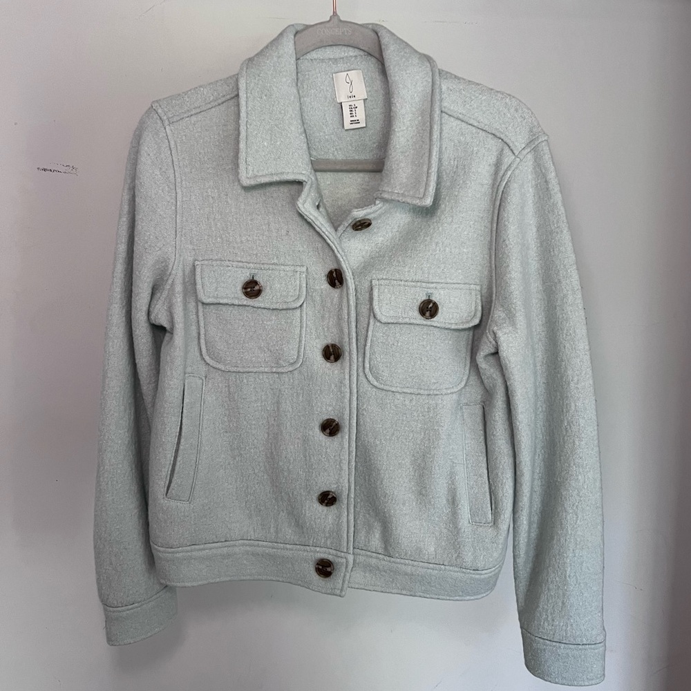 Cropped wool blend jacket
